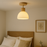 Ailse Deckenleuchte | Leuchte aus Naturholz & Glas mit LED