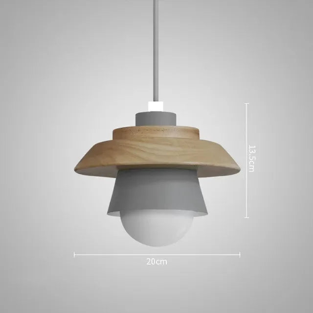 Nordic Wood Pendant Light | Colorful Macaron Design