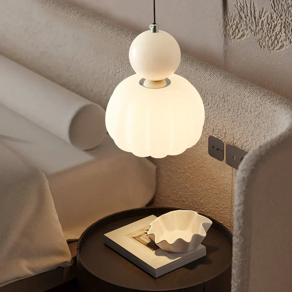 Nordische Kürbis-Hängeleuchte | Moderne LED-Deckenlampe