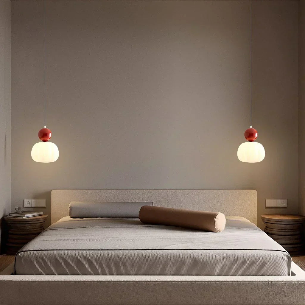 Nordische Kürbis-Hängeleuchte | Moderne LED-Deckenlampe