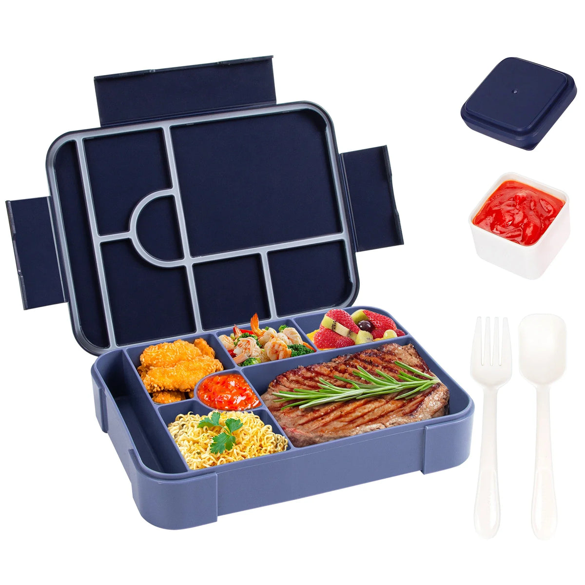BentoMax | 1330 ml große, auslaufsichere Bento-Lunchbox – Mikrowellengeeigneter und tragbarer Essensbehälter