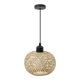 Natura Bambus Deckenleuchte | Handgewebte Rattan LED-Leuchte