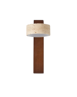 Travertine Wall Lamp | Modern Stone & Wood Sconce