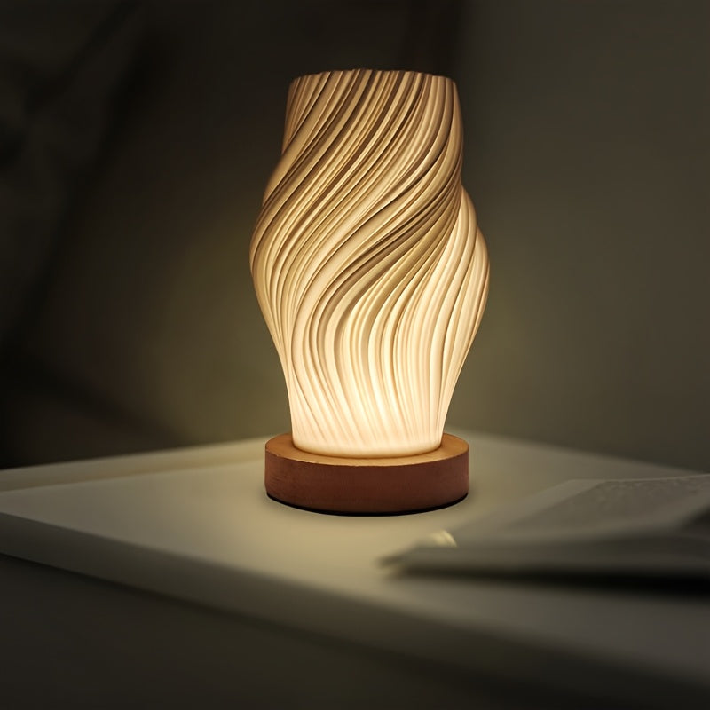 Moderne LED-Wirbel-Tischleuchte | Minimalistische dimmbare Nachttisch- & Schreibtischlampe