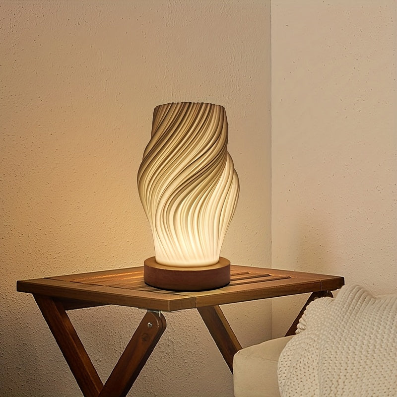 Moderne LED-Wirbel-Tischleuchte | Minimalistische dimmbare Nachttisch- & Schreibtischlampe
