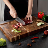 Planche à découper en bois d'acacia | Bloc de boucher durable en bois de bout pour la cuisine